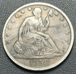 1858 - O Seated Liberty Half Dollar