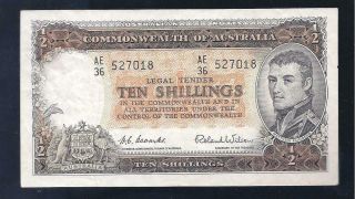 Australia,  1961 - 5,  10/shillings,  P - 33,  Crisp Vf
