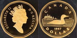 Canada 1997 $1 Loonie,  Heavy Cameo Proof,  A No Problem Coin