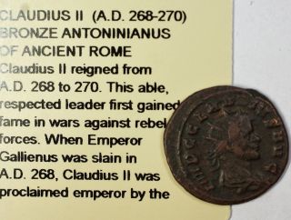 Claudius Ii Goth 253 - 268 Ad Ce Ancient Bronze Antoninanus Coin Rome Littleton