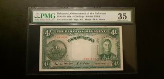 British Bahamas 4 Shillings 1936 King George