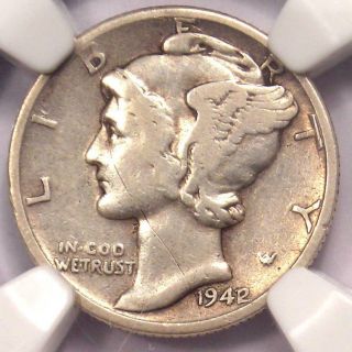 1942/1 Mercury Dime 10c - Ngc Fine Details - Rare Overdate Variety Coin