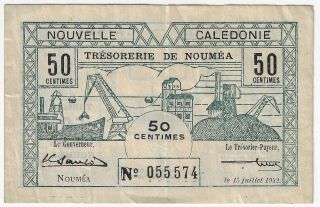 Caledonia Trésorerie De Nouméa 9.  7.  1942 50 Centimes Pick 51 Banknote