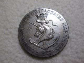 1851 Compagnie Des Messageries Maritimes Steam Navigation Company Coin