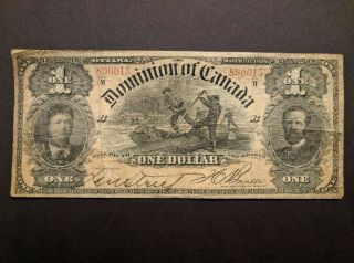 1898 Dominion Of Canada $1 Banknote