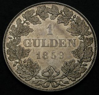 Frankfurt Am Main (german City) 1 Gulden 1859 - Silver - Vf/xf - 1692