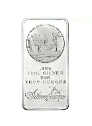 Silver 10 Oz Silvertowne Prospector Bar &