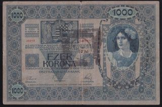 Austria / Hungary Empire - - 1000 Kronen 1902 - Seal / Overprint - - Montenegro - - - -