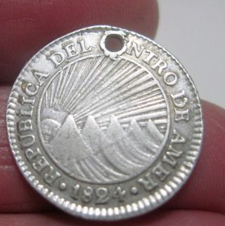 1824 Ng - M (guatemala) 1 Real (silver) Central American Republic - - Very Rare - -