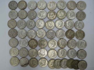 52 Us 90 Silver 1964 John Kennedy Half Dollars,  6) 40 Silver Kennedy Halves