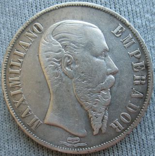 1867 - Mo Mexico Empire Of Maximilian 1 Peso