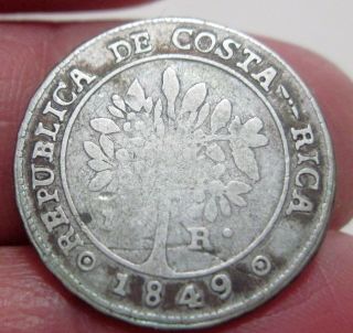1849 (costa Rica) 1 Real (silver) - - Very Very Scarce - - - - - Female / Coffee Tree -