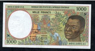 1000 Francs From Central Africa Letter N Unc