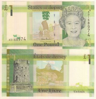 Jersey 1 Pound Banknote 2010 Choice About Uncirculated Cat 32 - A - 8974