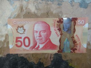 Canadian $50 Dollar Bank Note Polymer Bill Hcn3538669 Circulated 2012 Canada