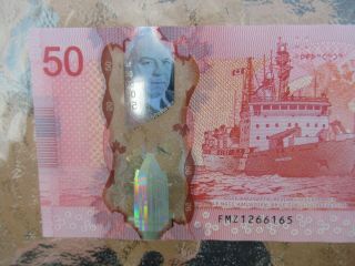 Canadian $50 Dollar Bank Note Polymer Bill HCN3538669 Circulated 2012 Canada 5