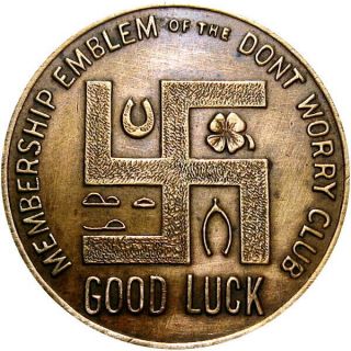 Pre 1933 Los Angeles California Good Luck Swastika Token Young ' s Speedy Shoes 2