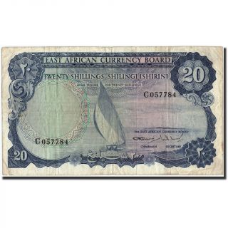 [ 211401] East Africa,  20 Shillings,  Undated (1964),  Km:47a,  Vf (20 - 25)