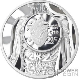 Heart Transplant R2 50th Anniversary 1 Oz Silver Coin 2 Rand South Africa 2017