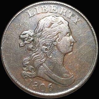 1806 Draped Bust Large Half Cent Lightly Circulated Copper Philly Collectible