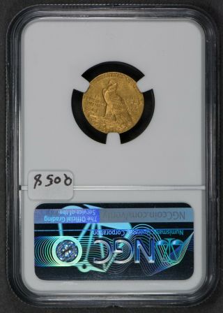 1910 G$2.  50 INDIAN HEAD GOLD QUARTER EAGLE,  UNC COIN NGC MS 62 Q058 2