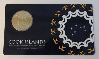 2015 $1 Cook Islands 50th Anniversary Of Self - Government Blister Uncirculated