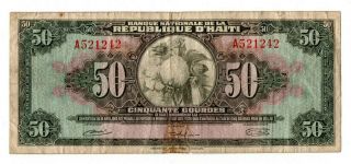 Haiti 50 Gourdes Note 1940 