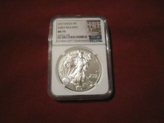 2017 Silver Eagle Ms 70 Ngc Early Release