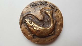 Islands 1974 Bronze Art Medal By Sven Havsteen - Mikkelsen 70mm,  282gr