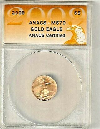 2009 1/10 Oz American Gold Eagle Anacs Ms70