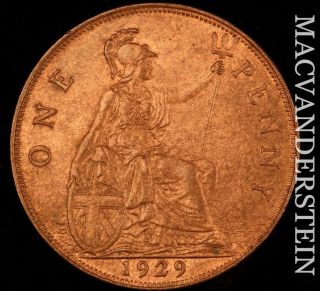 Great Britain: 1929 One Penny - George V - Small Head - Brilliant Unc I4820