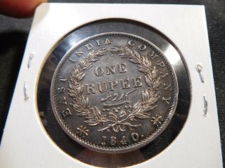 F24 India British 1840 Rupee Continuous Legend UNC 2