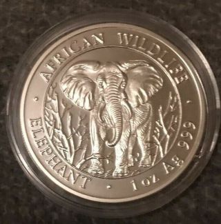 2004 Somalia 1000 Shillings - Elephant - 1 Oz - 999 Fine Silver Only 5000 Minted