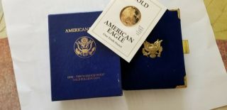 1989 - P $5 1/10 Oz.  Proof American Gold Eagle W/ogp &