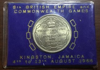 1966 Jamaica 5 Shilling British Empire & Commonwealth Games Coin