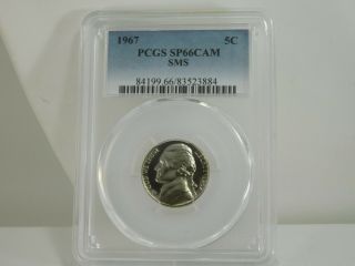 1967 Pcgs Sp66cam Sms 5c Jefferson Nickel Uncirculated Certified Coin Ec0852