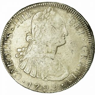 [ 485069] Coin,  Bolivia,  Charles Iii,  8 Reales,  1799,  Potosi,  Vf (30 - 35),  Silver