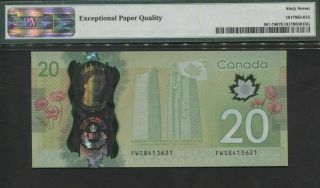 2015 Bank Of Canada $20 Queen Elizabeth Ii Commemorative Note Pmg 67 Epq