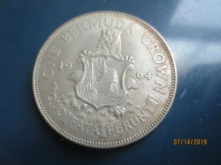 Uncirculated Silver Bermuda one crown coin 2