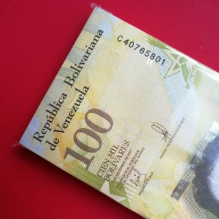 Venezuela Bundle 100000 Bolivares 2017 C8 Unc 100 Notes Simon Bolivar