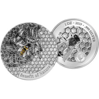 Honey Bee Benefit Of Nature 1 Oz Proof - Like Silver Coin Cfa Cameroon 2019
