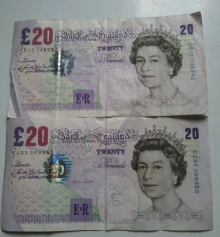 Bank Of England 20 Pound Note - E Series - Circulated
