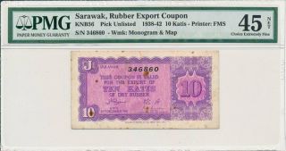 Rubber Export Coupon Sarawak 10 Katis 1941 Pmg 45net
