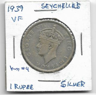 Seychelles - 1939 - 1 Rupee - Vf - Silver