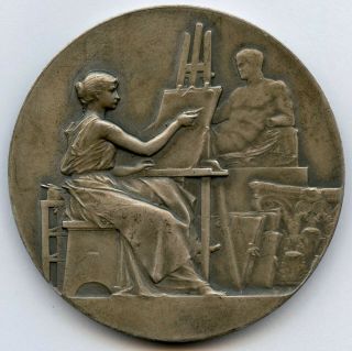 France School Of Fine Arts Drawing Silvered Bronze Art Medal 50mm 58gr