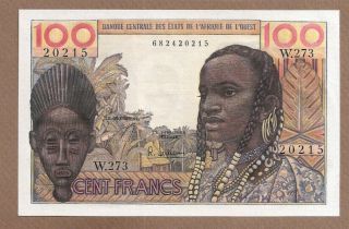 West African States: 100 Francs Banknote,  (unc),  P - 2b,  1959,