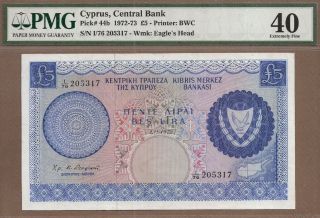 Cyprus: 5 Pounds Banknote,  (xf Pmg40),  P - 44b,  01.  11.  1972,
