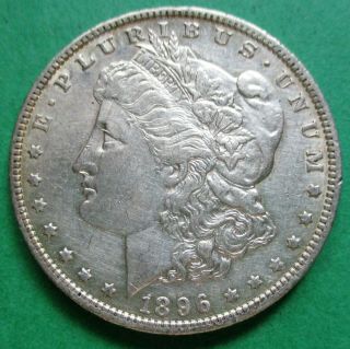 1896 - O Morgan,  Silver Dollar.  Au.