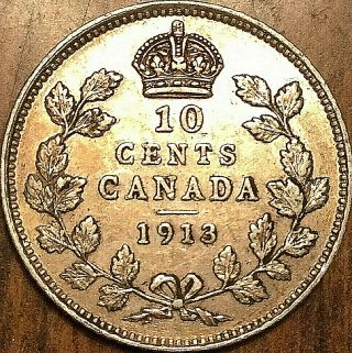 1913 Canada Silver 10 Cents - Example