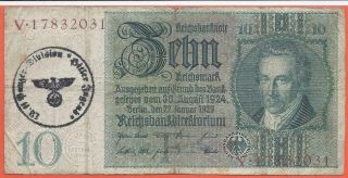 Germany - Wehrmacht - 10 Reichsmark - 1929 - With Nazi Stamp Hitler Jugend